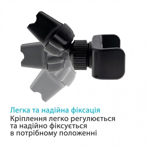 Автомобільний тримач магнітний для смартфонів Grand-X MT-08 (кріплення на дефлектор), Black