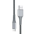 Кабель Grand-X USB-type C FC-12G 3A, 1.2m, Fast Сharge, nylon braided, BOX, Grey
