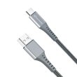 Кабель Grand-X USB-type C FC-12G 3A, 1.2m, Fast Сharge, nylon braided, BOX, Grey