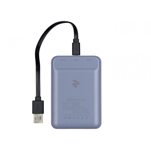Зовнішній акумулятор PowerBank 2Е 10000мА/ч, DC 5V, 2USB -2.1A&2.1A, 4 LED indicator, blue