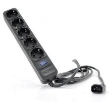 Мережевий фільтр, Merlion 5 розеток, 4.5м, UPS, чорний (UPS B545)