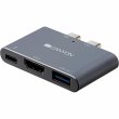 Док-станція CANYON CNS-TDS01DG 3-в-1, USB Type C, Сірий (CNS-TDS01DG)