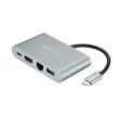 Док-станція CANYON CNS-TDS04DG 5-в-1, USB Type C, Срібний (CNS-TDS04DG)