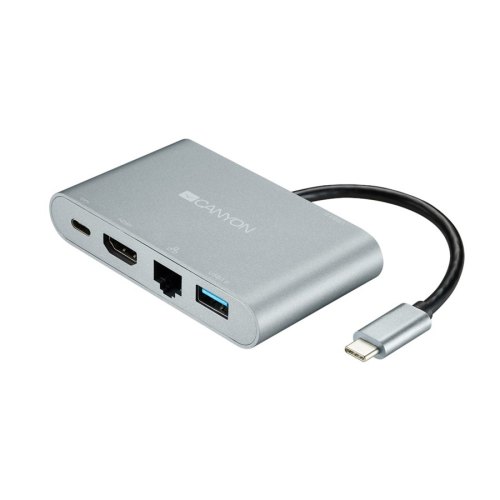 Док-станція CANYON CNS-TDS04DG 5-в-1, USB Type C, Срібний (CNS-TDS04DG)