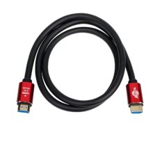 Кабель HDMI - HDMI, 200см, Atcom Red/Gold (24942), v2.0, 4K, пакет, 2м