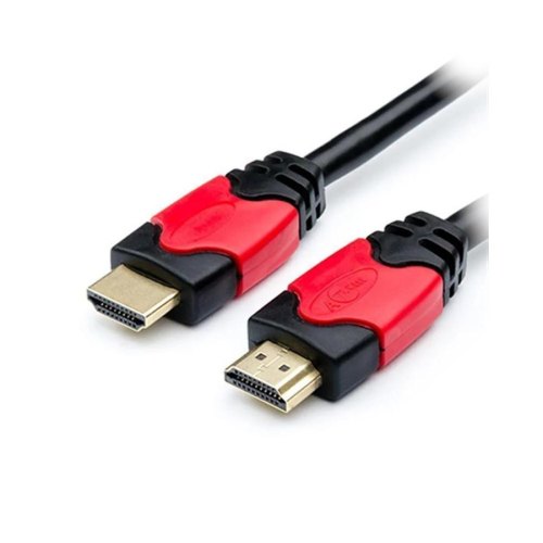 Кабель HDMI - HDMI, 1500см, Atcom Red/Gold (24915), v2.0, 4K, пакет, 15м
