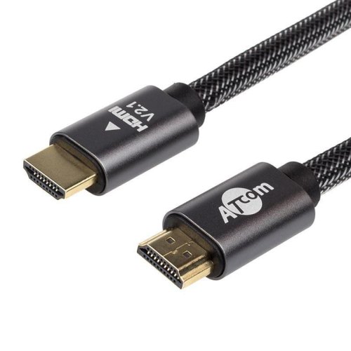 Кабель HDMI - HDMI, 100см, Atcom Premium (23781), v2.1, 4K, пакет, 1м