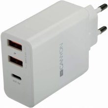 Мережевий зарядний пристрій CANYON CNE-CHA08W 2xUSB 2.4A PD White (CNE-CHA08W)