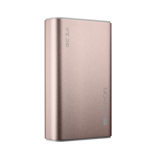 Зовнішній акумулятор Powerbank CANYON CND-TPBQC10RG, 10000 mAh, QC 3.0, Power Delivery, Світло-рожевий (CND-TPBQC10RG)