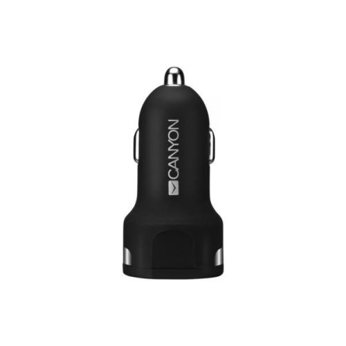 Автомобільний зарядний пристрій CANYON CNE-CCA04B 2xUSB 2.4A Black-Orange (CNE-CCA04B)