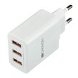 Мережевий зарядний пристрій CANYON CNE-CHA05W 3xUSB 4.2A White (CNE-CHA05W)