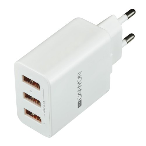 Мережевий зарядний пристрій CANYON CNE-CHA05W 3xUSB 4.2A White (CNE-CHA05W)