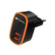 Мережевий зарядний пристрій CANYON CNE-CHA02B 2xUSB 2.1 A Black-Orange (CNE-CHA02B)