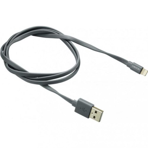 Кабель CANYON CNS-MFIC2DG Lightning - USB, MFI, 0.96 м, плаский, Grey (CNS-MFIC2DG)