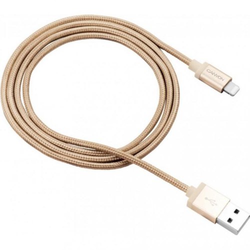 Кабель CANYON CNS-MFIC3GO Lightning - USB, MFI, 0.96 м, плетений, Gold (CNS-MFIC3GO)