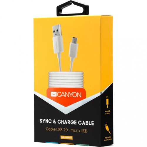Кабель CANYON CNE-USBM1W USB - microUSB, 1 м, White (CNE-USBM1W)