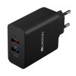 Мережевий зарядний пристрій CANYON CNE-CHA07B 2xUSB 2.4A QC3.0 Black (CNE-CHA07B)