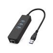 Адаптер Dynamode USB 3.0 - RJ45 Gigabit Lan с 3-х портовым хабом USB 3.0 (USB3.0-Type-A-RJ45-HUB3)