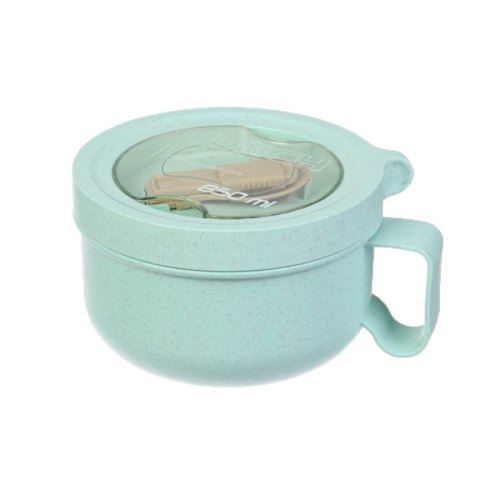 Ланч бокс супниця в формі чашки з екоматеріала, бірюзовий 850 мл