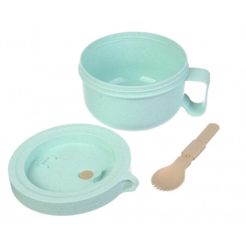 Ланч бокс супниця в формі чашки з екоматеріала, бірюзовий 850 мл