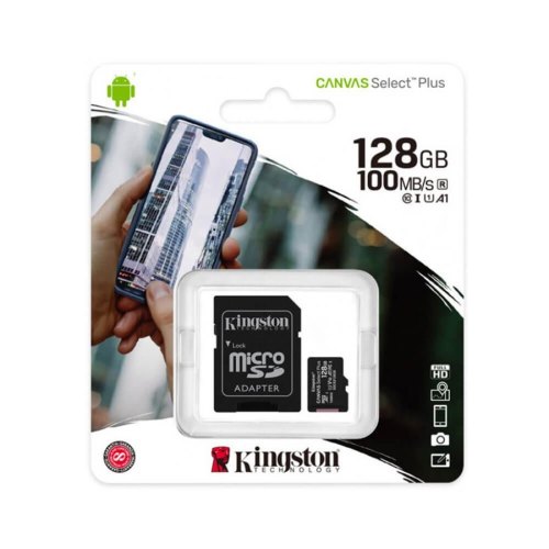 microSDXC карта 128Gb Kingston class10 з SD адаптером UHS-I R100MB/s (SDCS2/128GB)