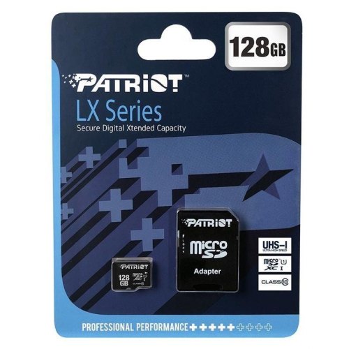 microSDXC карта 128GB Patriot LX class10 UHS-1 з SD адаптером (PSF128GMCSDXC10)