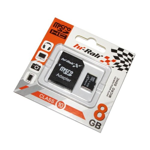 microSDHC карта 8GB Hi-Rali class 10 з адаптером (HI-8GBSDCL10-01)