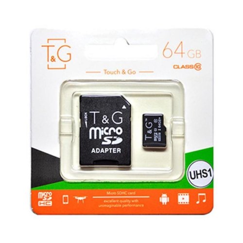 microSDXC карта 64GB T&G class10 UHS-1 з SD адаптером (TG-64GBSDCL10-01)