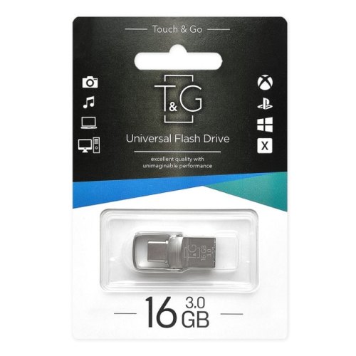 USB флеш 16GB T&G USB 3.0-Type C, металева серія 104 (TG104TC-16G3)