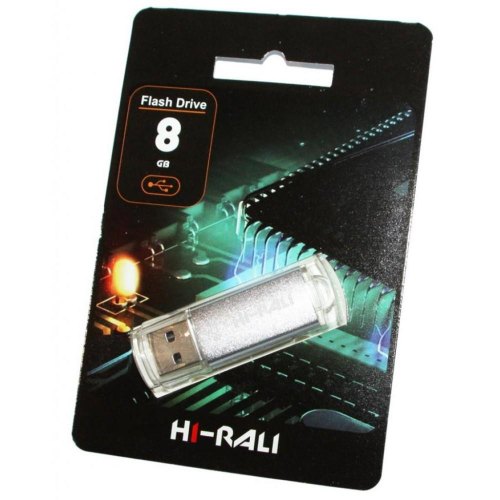 USB флеш 8GB Hi-Rali Rocket Series Silver (HI-8GBVCSL)