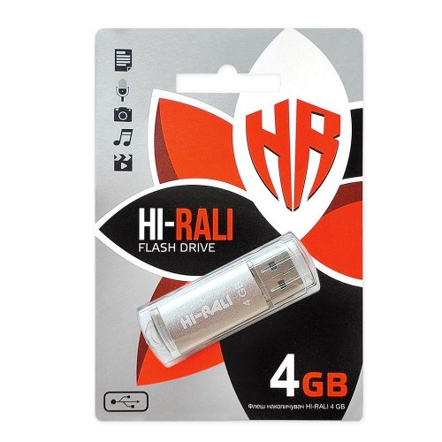 USB флеш 4GB Hi-Rali Rocket Series Silver (HI-4GBVCSL)
