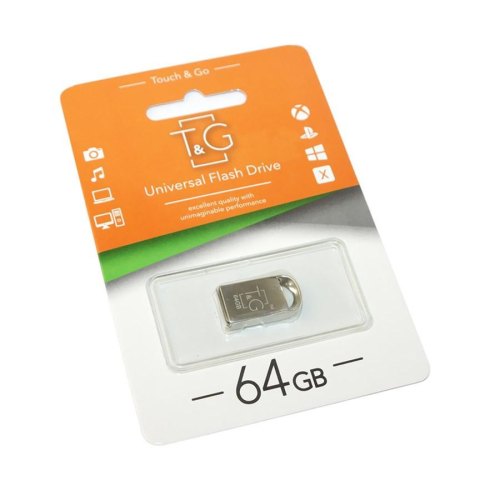 USB флеш 64GB T&G 107 Metal Series Silver (TG107-64G)