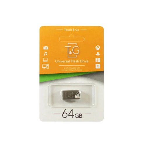 USB флеш 64GB T&G 027 Metal Series Silver (TG027-64G)