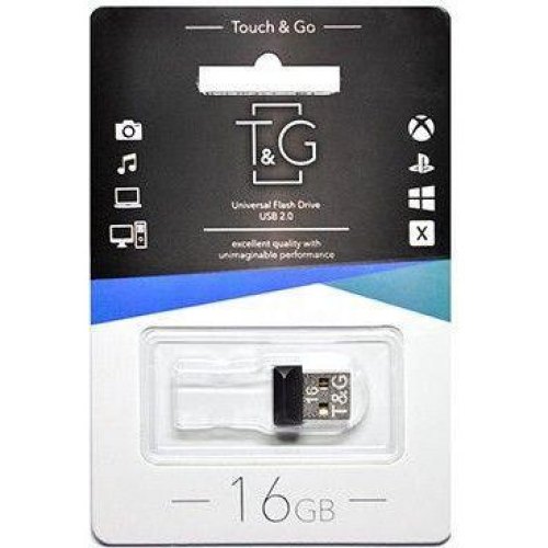 USB флеш 16GB T&G Shorty Series Black  (TG010-16GB)