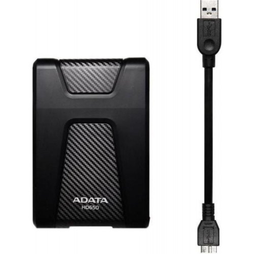 Зовнішній жорсткий диск 1TB ADATA DashDrive Durable HD650 (AHD650-1TU31-CBK) 2.5 USB3.1 Black