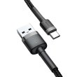 Кабель Baseus Cafule Cable USB For Type-C 3A 1.0M Gray/Black