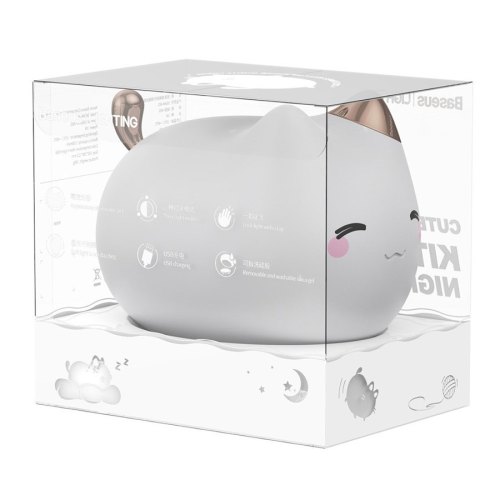 Нічник Baseus Cute series kitty silicone night light White
