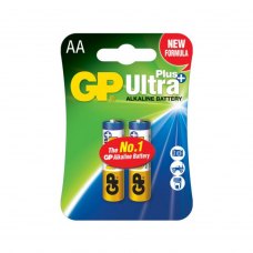 Батарейка GP ULTRA + ALKALINE 1.5V 15AUP-U2 (лужна, LR6, AA) 2 шт на блістері (4891199100246)