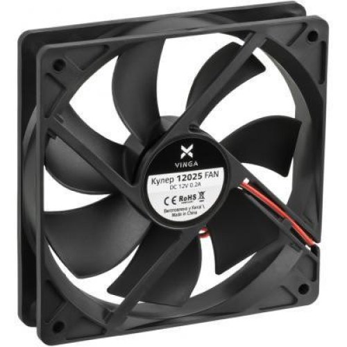 Кулер Vinga 12025 1 120 мм 1200RPM пластик 23.5 dB 4pin (Molex) 120 х 120 х 25 мм
