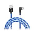 Кабель Grand-X USB-TypeC FC-08BY 2,1A, 1m, Handmade, White/Blue