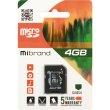microSD карта 4GB Mibrand class4 з SD адаптером (MICDC4/4GB-A)