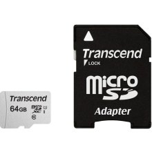 Карта пам'яті Transcend microSD  64GB C10 UHS-I R100/W20MB/s + SD