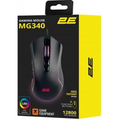 Мишка дротова, 2E GAMING MG340 RGB USB Black