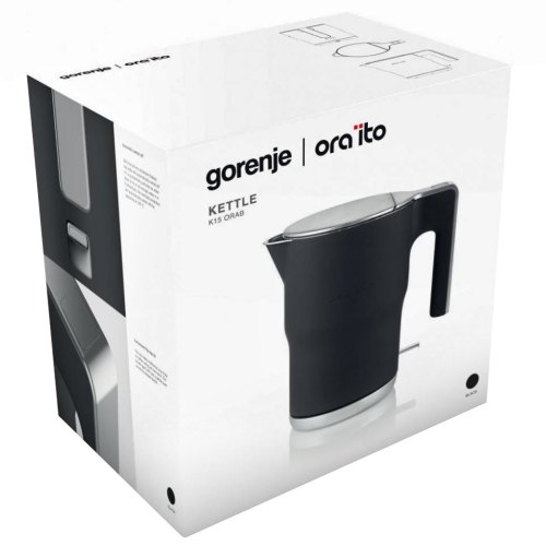 Електрочайник Gorenje 1.5л, з подвійними стінками, чорний матовий