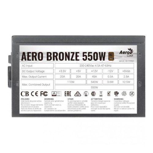 Блок живлення AeroCool Aero Bronze 550W (Aero Bronze 550W)