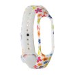 Браслет для Xiaomi Mi Band 5/ 6/ 7 (silicone) White with flowers