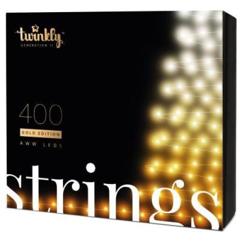 Гірлянда Smart LED Twinkly Strings AWW 400, Gen II, IP44, довжина 32м, кабель чорний