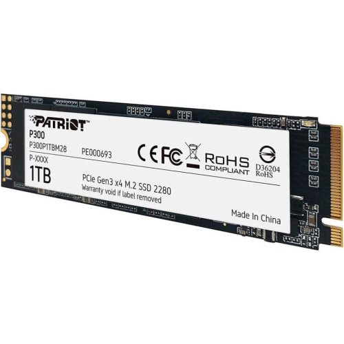Накопичувач SSD NVMe M.2 2280 Patriot P300 1TB PCIe 3.0 3D TLC (P300P1TBM28)