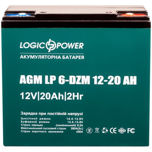 Тяговий акумулятор для ДБЖ LogicPower 6-DZM-20 (5438)