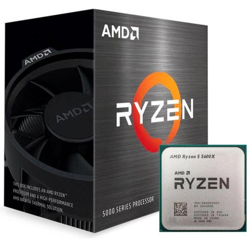 Процесор AMD Ryzen 5 5600X (6C/12T, 3.7-4.6GHz,32MB,65W,AM4, Wraith Stealth) BOX (100-100000065BOX)